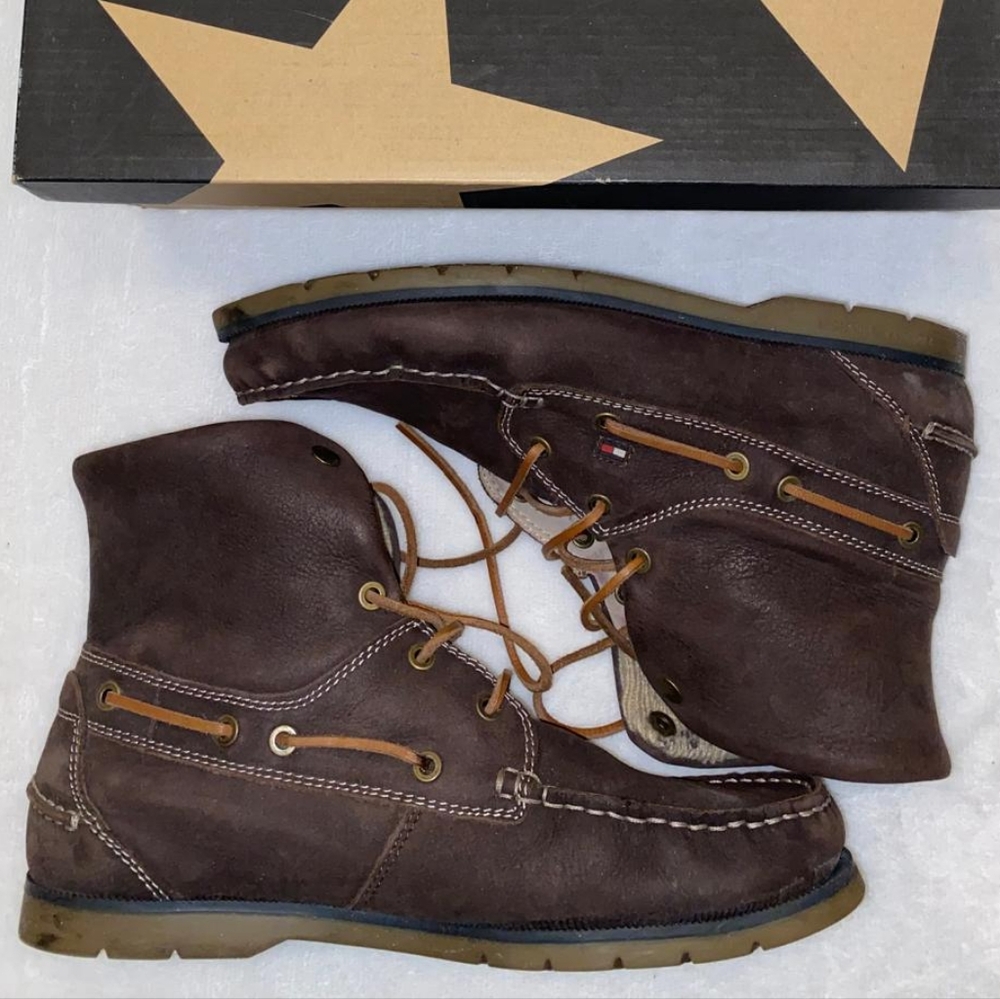 Tommy Hilfiger Brown Leather Men's Boots